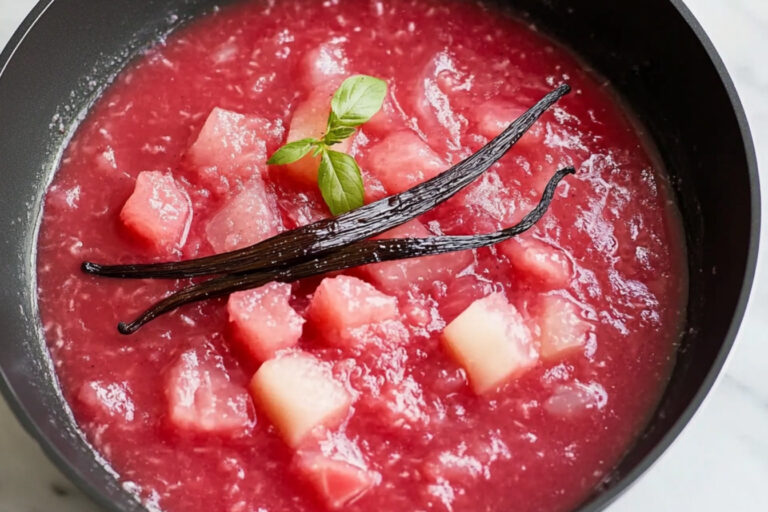 Rúbarbo poché perfecto para tus postres deliciosos