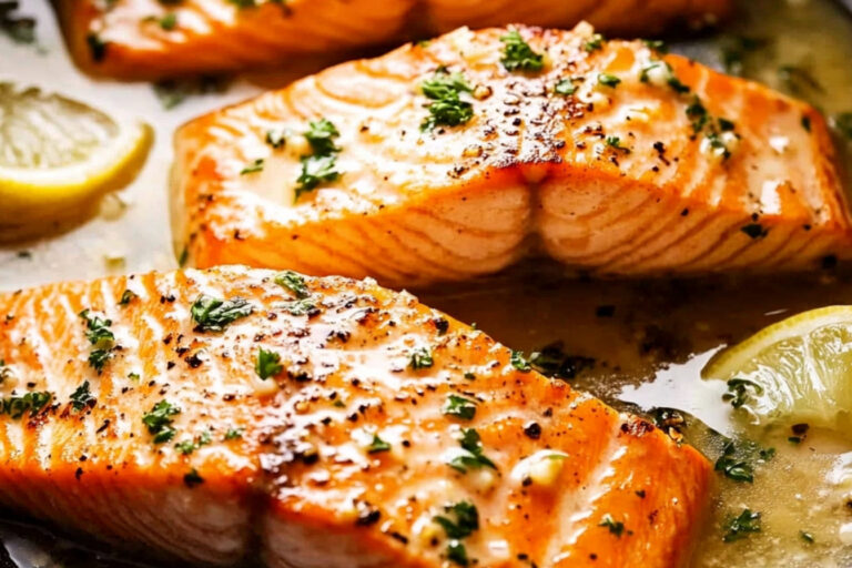 Salmón a la mantequilla de ajo irresistible