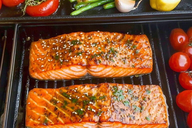 Salmón a la parrilla con piel crujiente deliciosa