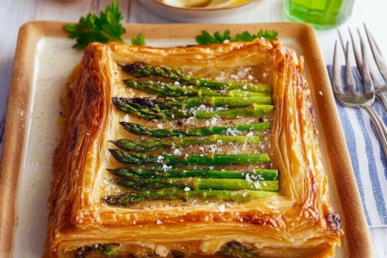 Salmón crujiente con espárragos al horno