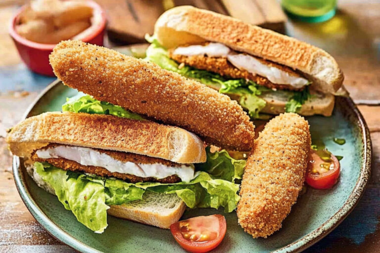 Sándwich de dedos de pescado irresistible y fácil