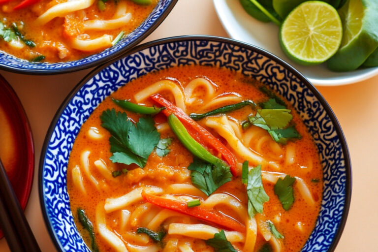 Sopa Udon al Curry Rojo: Delicia Asiática Rápida