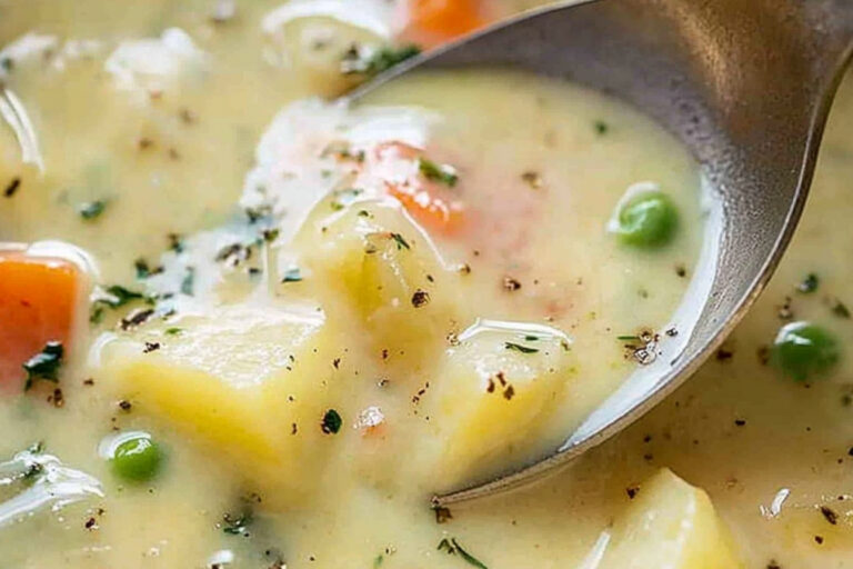 Sopa cremosa de verduras saludable y deliciosa