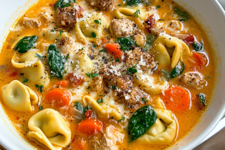Sopa deliciosa de tortelini para disfrutar hoy