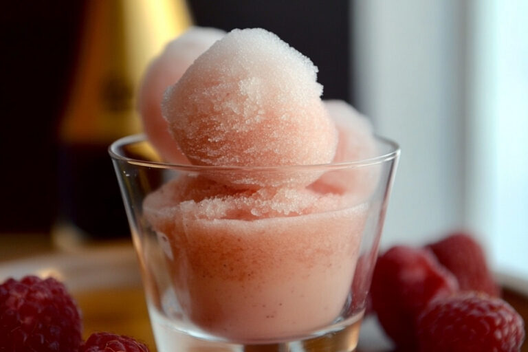 Sorbet de champán rosado para sorprender invitados