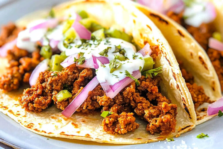 Tacos de cerdo molido que conquistan el paladar