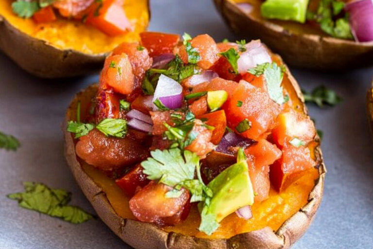 Deliciosas batatas al horno con salsa de tomate