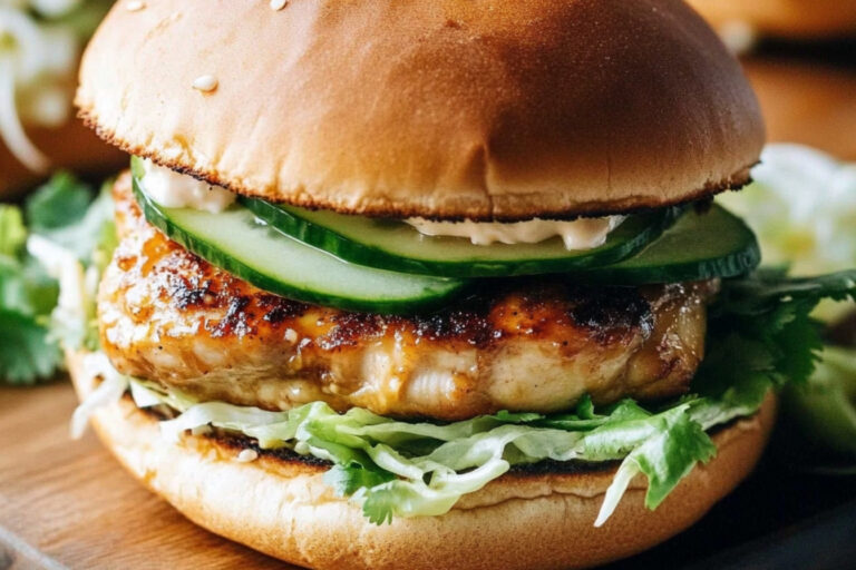 Deliciosas hamburguesas de pollo teriyaki caseras