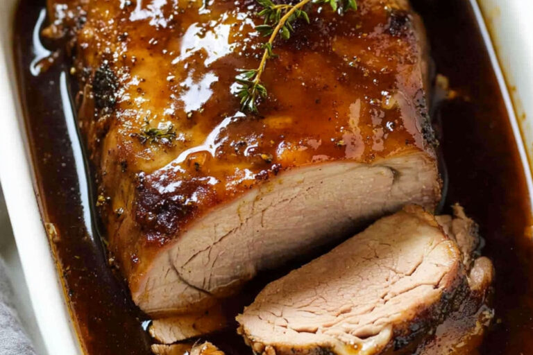 Delicioso lomo de cerdo en olla de cocción lenta