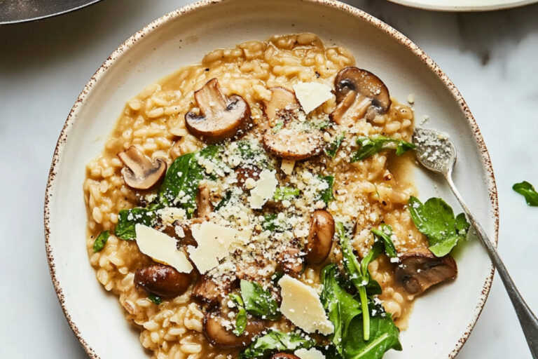 Delicioso risotto de champiñones para impressionar