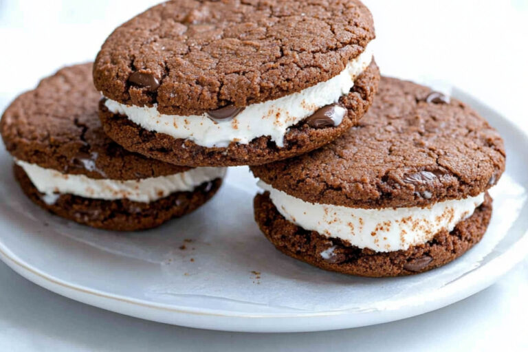 Deliciosos sándwiches de helado y galletas de chocolate